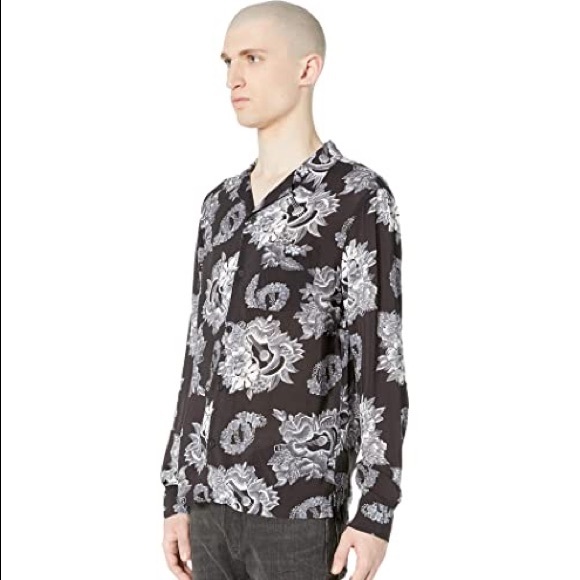 ALLSAINTS Garland Long Sleeve Hawaiian Shirt NWT - Picture 4 of 12